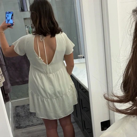 Cream flowy Mumu Dress - Picture 7 of 10